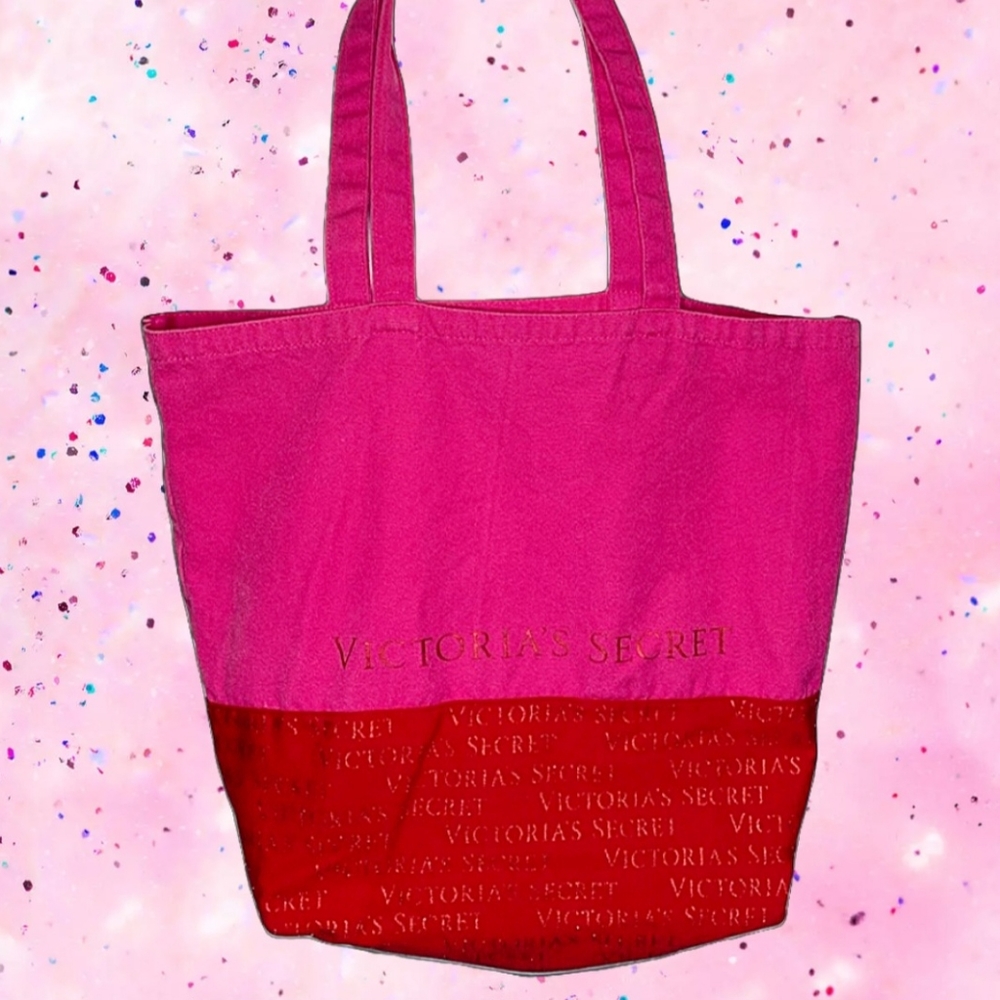 Victoria's Secret Pink and Red Tote Bag Purse